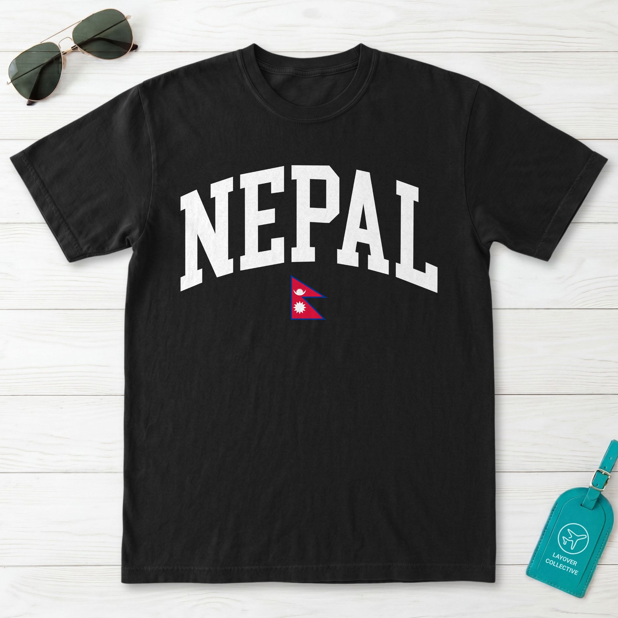 Nepal Collegiate Flag T-Shirt