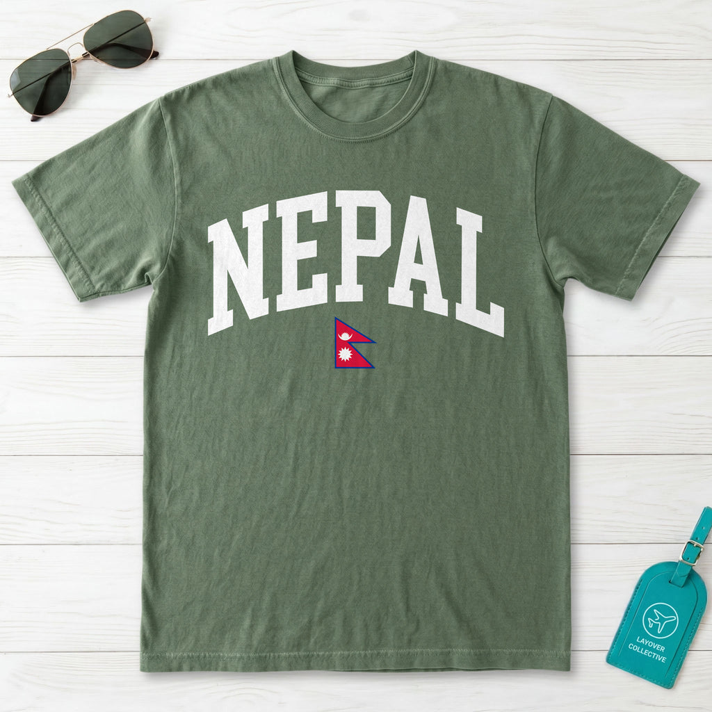 Nepal Collegiate Flag T-Shirt