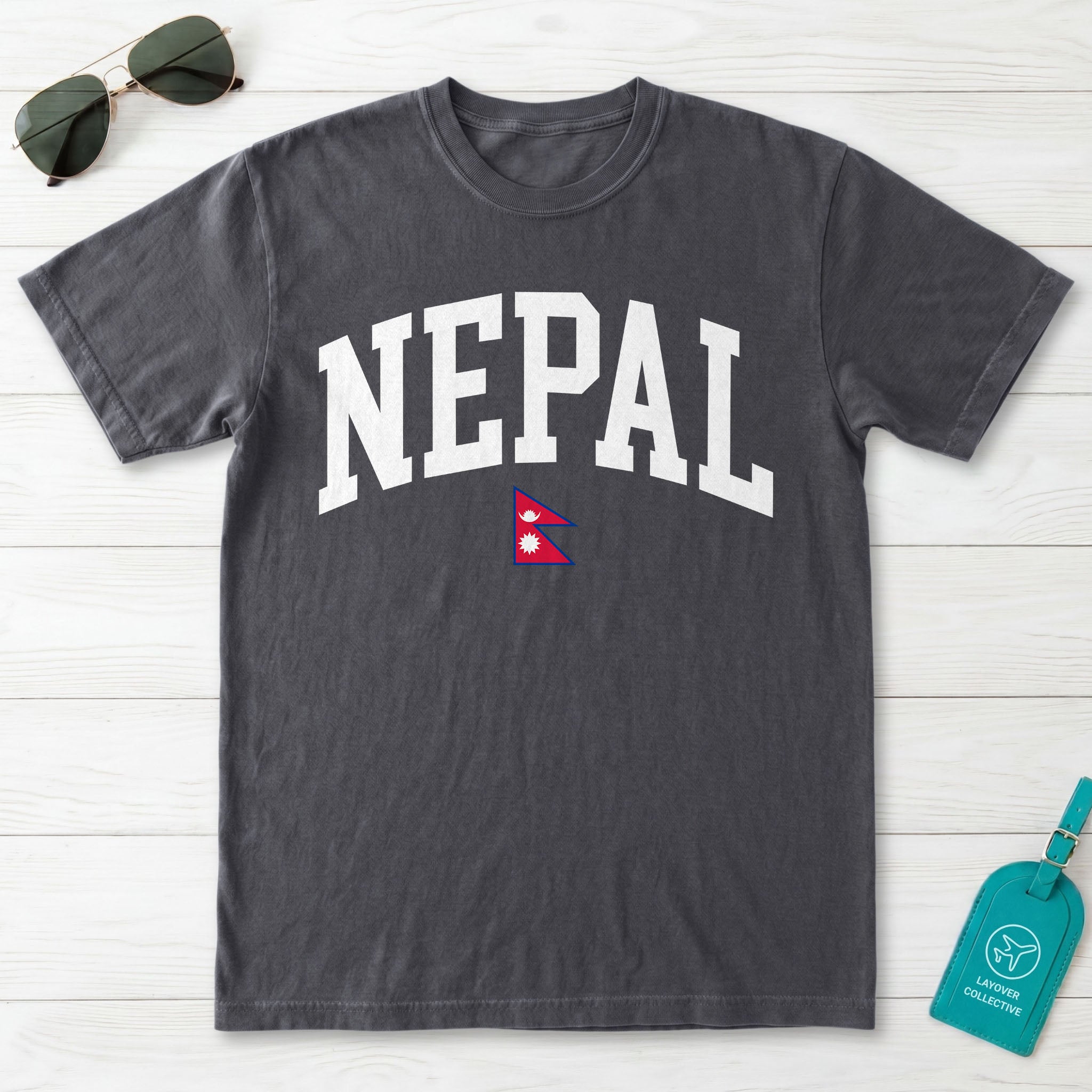 Nepal Collegiate Flag T-Shirt