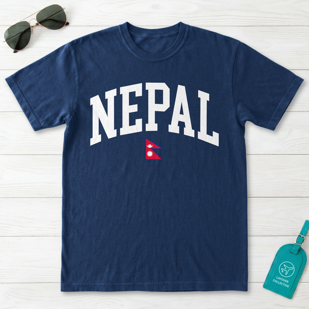 Nepal Collegiate Flag T-Shirt