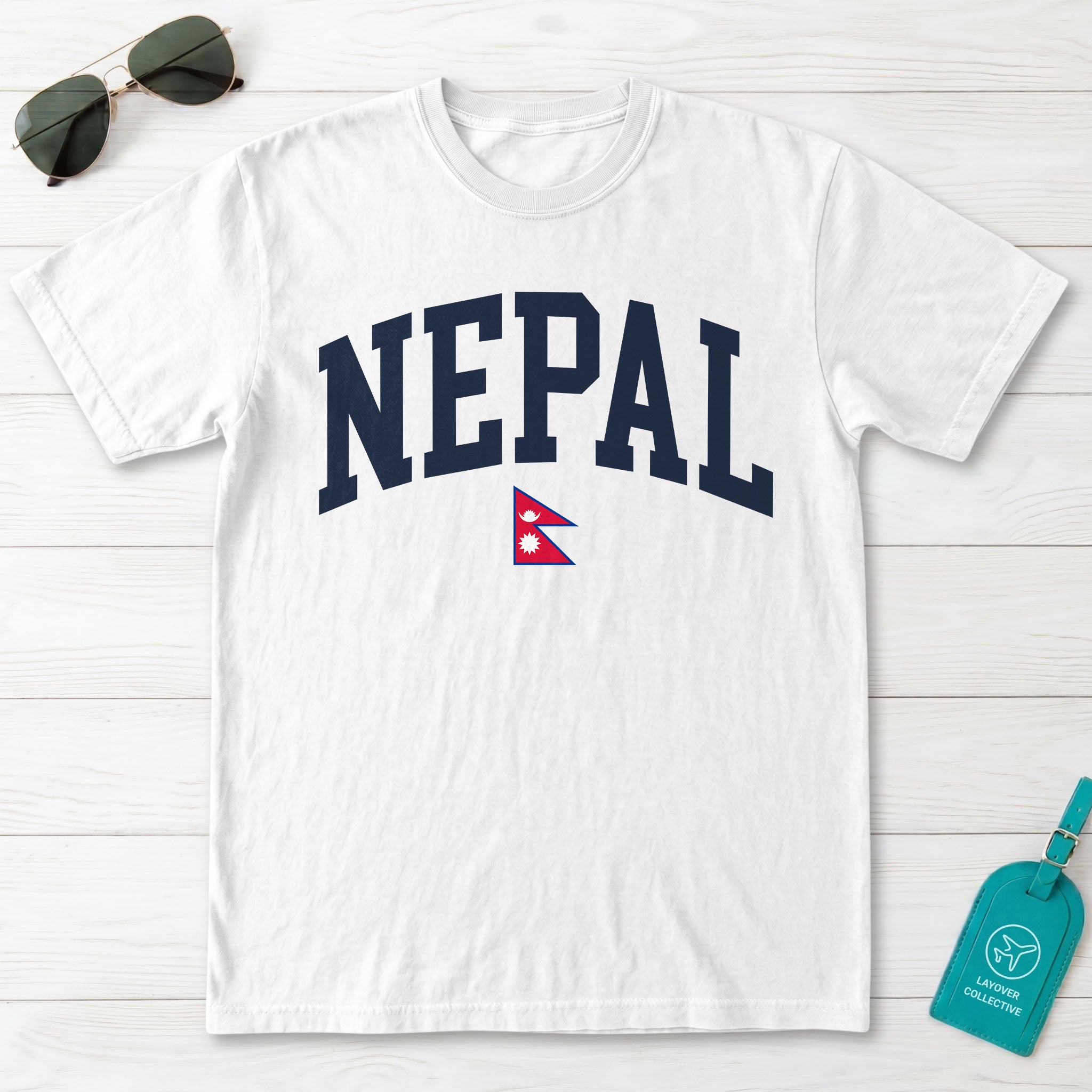 Nepal Collegiate Flag T-Shirt