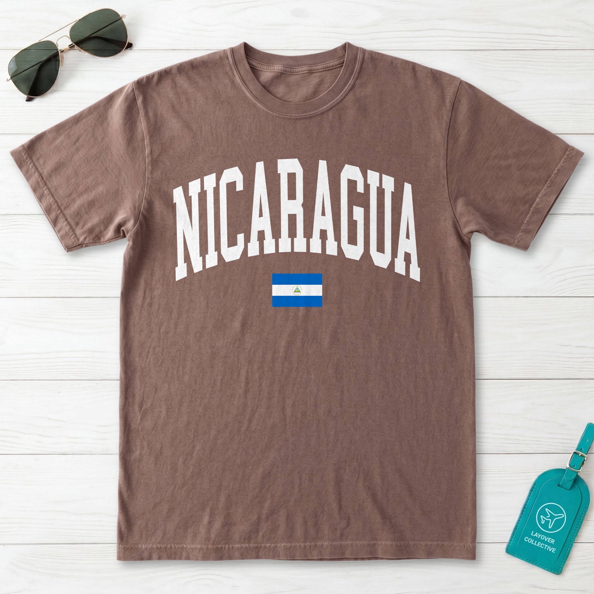 Nicaragua Collegiate Flag T-Shirt