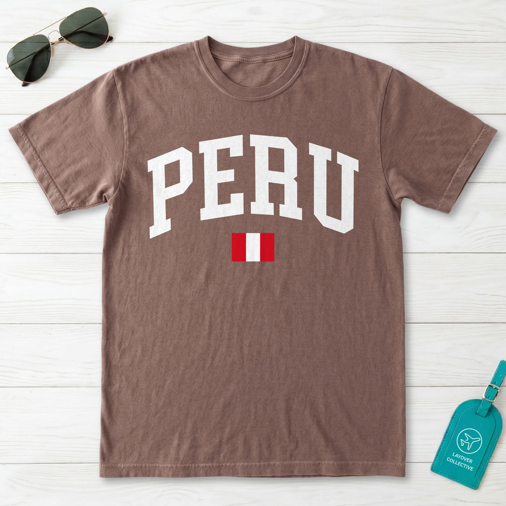 Peru Collegiate Flag T-Shirt