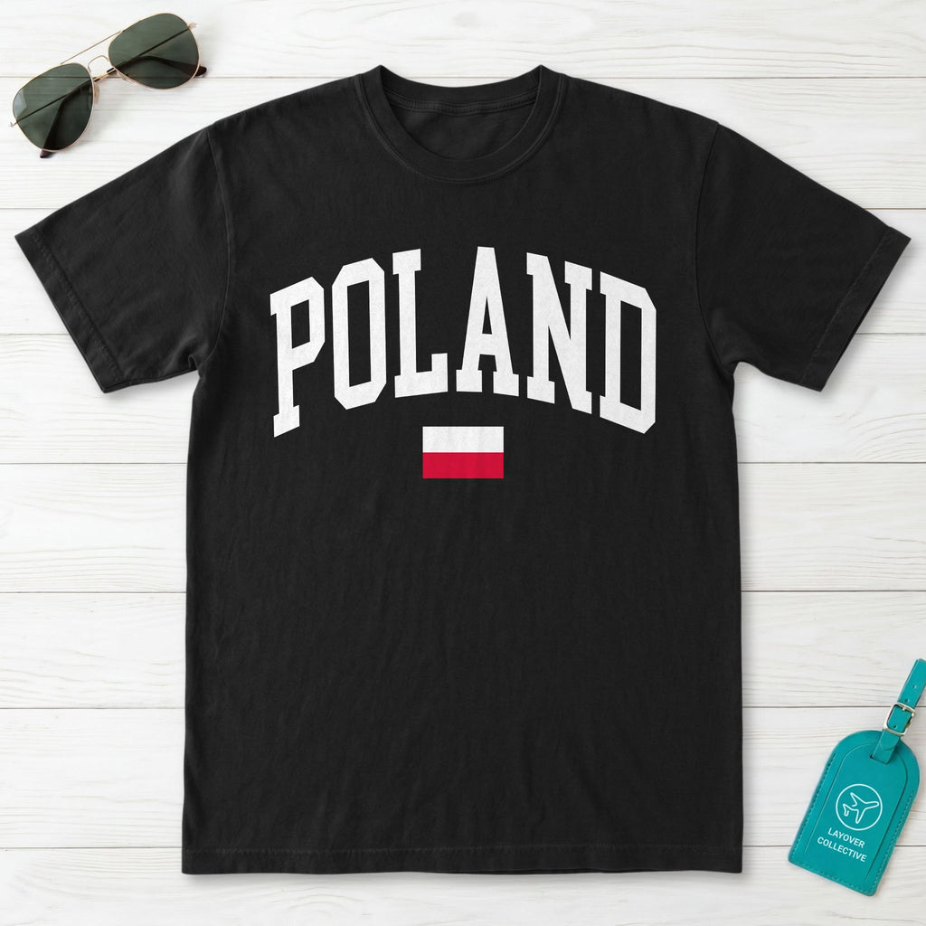 Poland Collegiate Flag T-Shirt