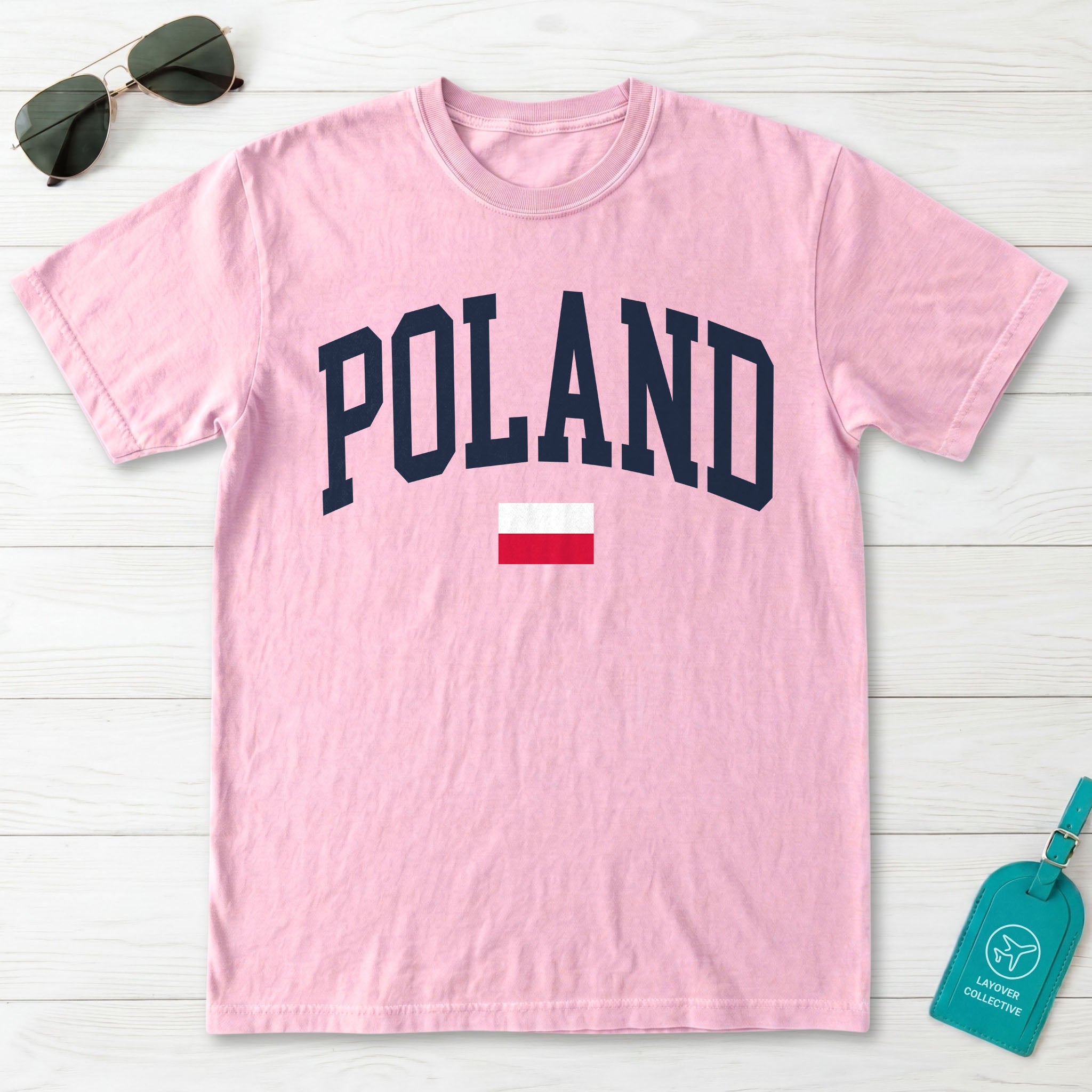 Poland Collegiate Flag T-Shirt