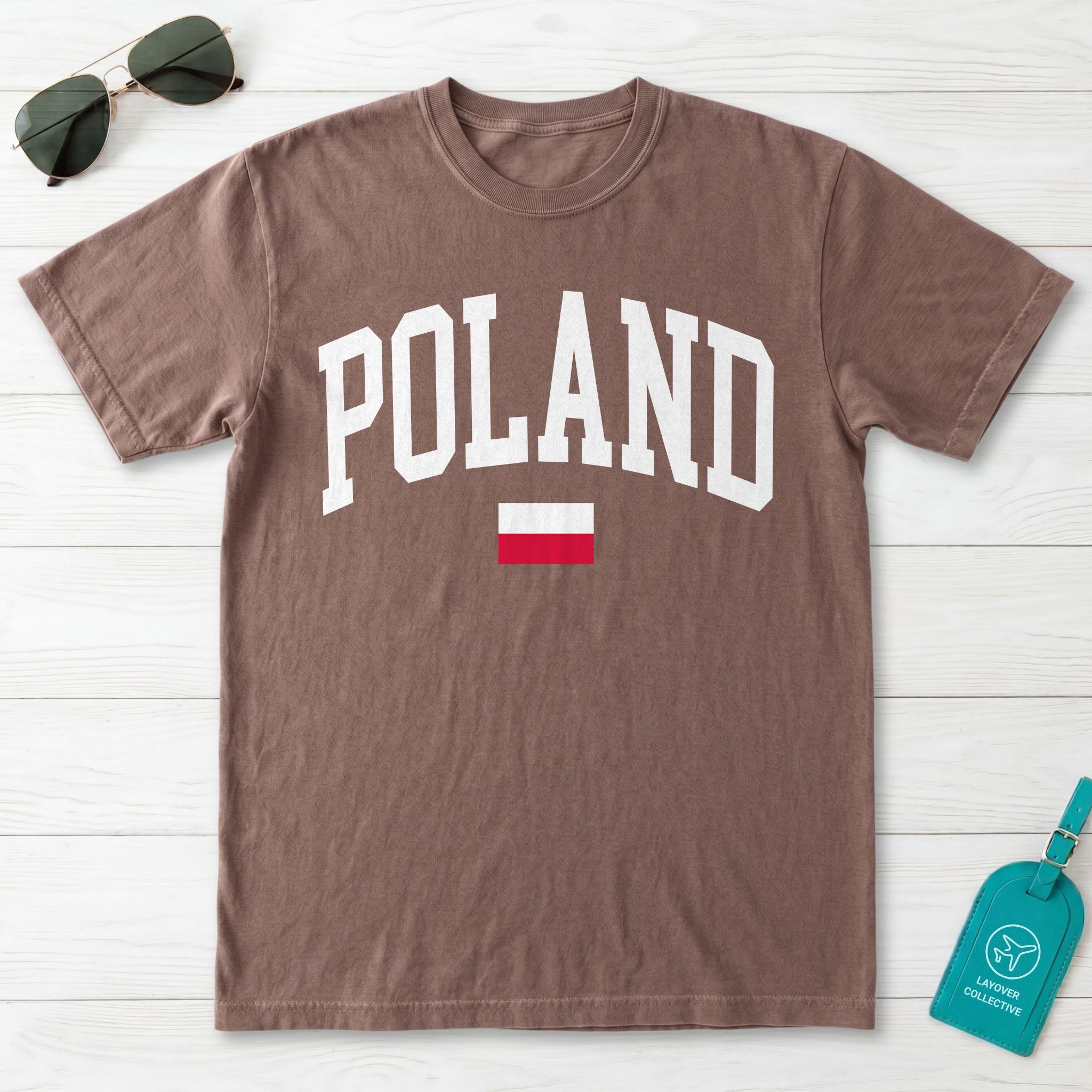 Poland Collegiate Flag T-Shirt