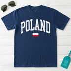 Poland Collegiate Flag T-Shirt