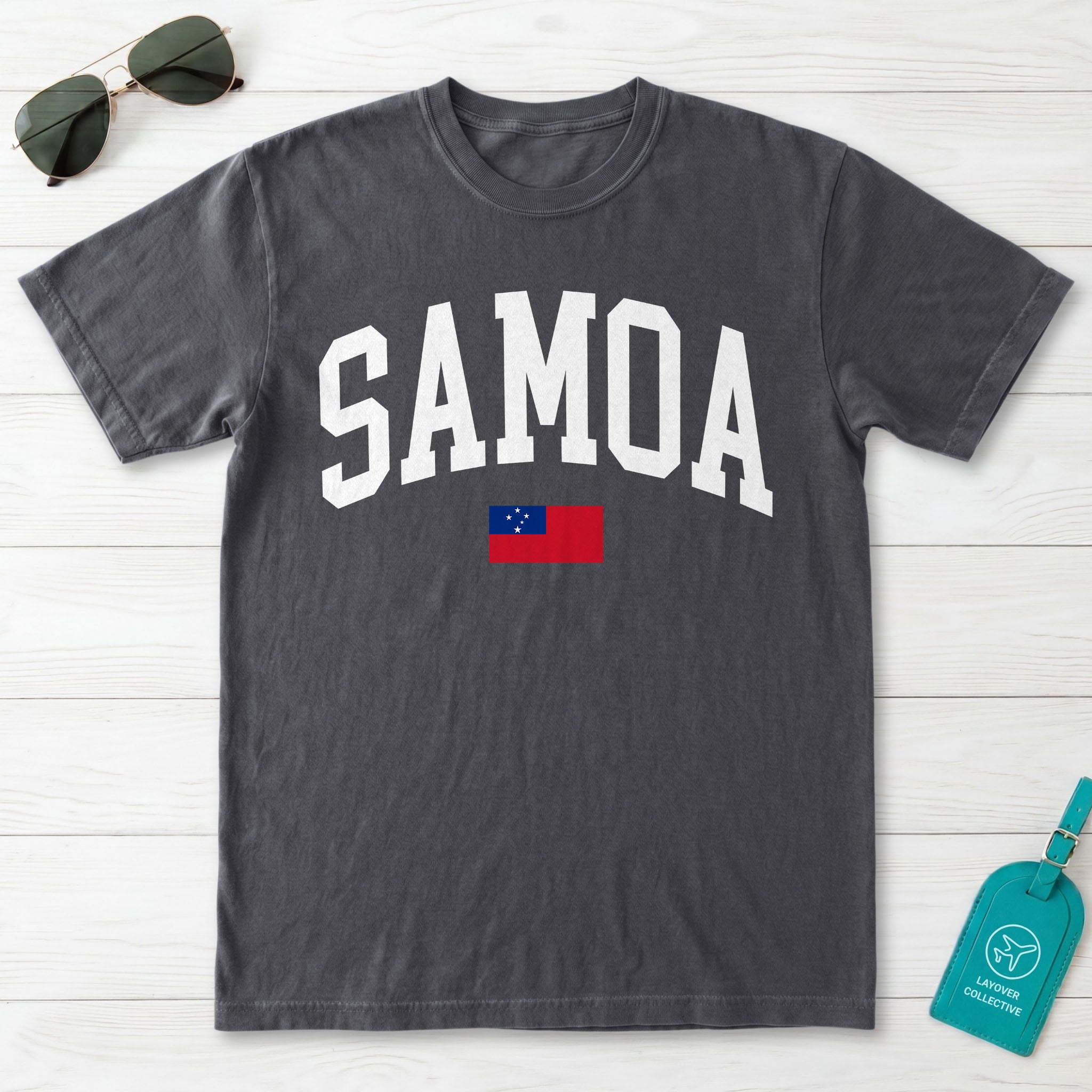 Samoa Collegiate Flag T-Shirt