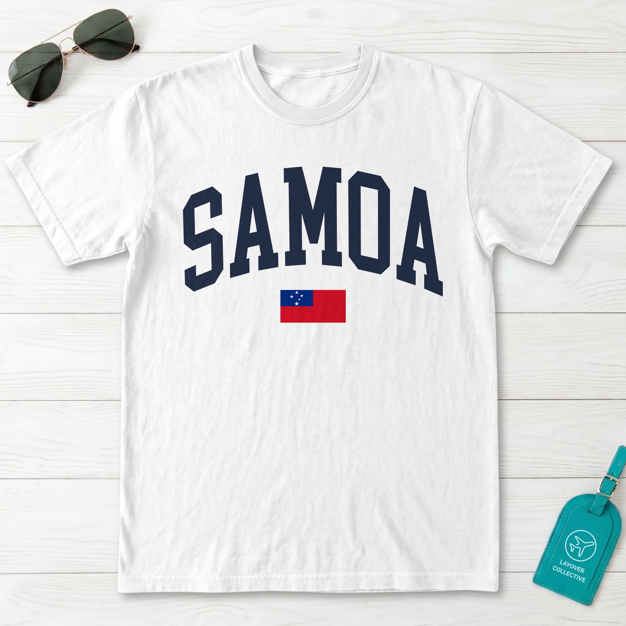 Samoa Collegiate Flag T-Shirt