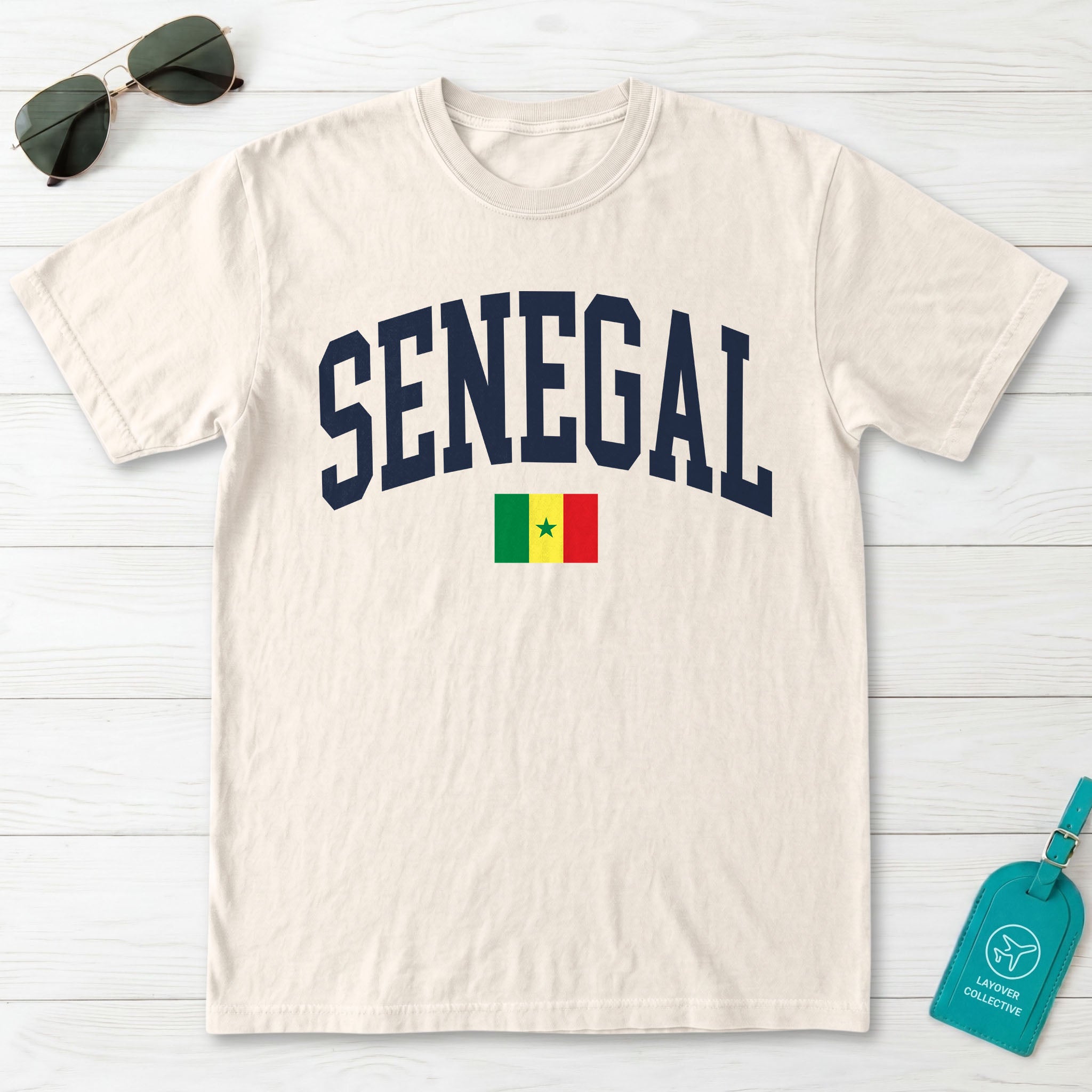 Senegal Collegiate Flag T-Shirt