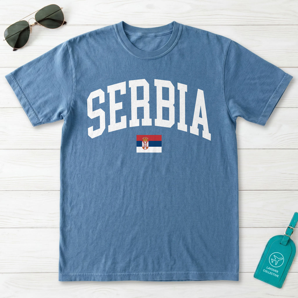 Serbia Collegiate Flag T-Shirt
