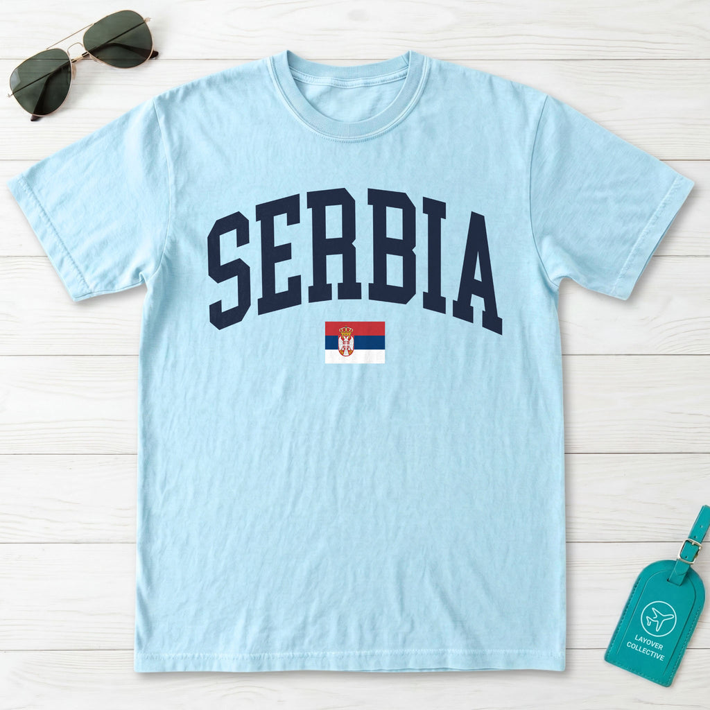 Serbia Collegiate Flag T-Shirt