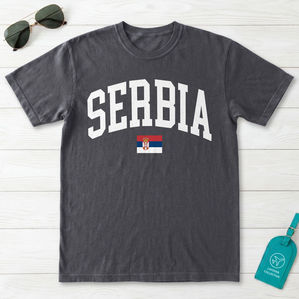Serbia Collegiate Flag T-Shirt