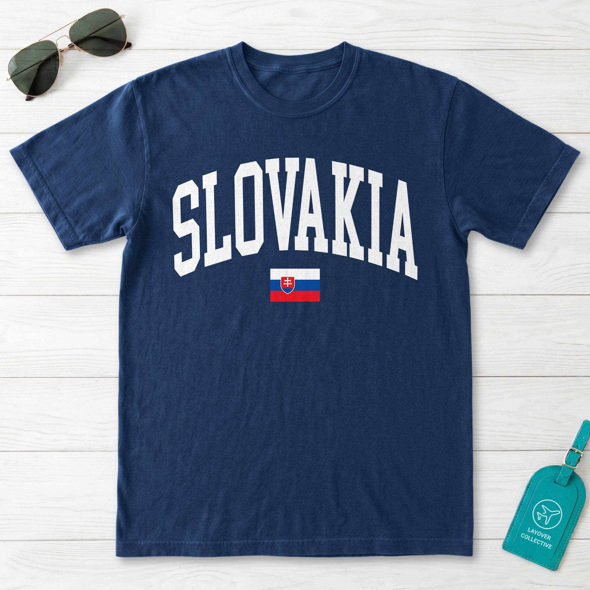 Slovakia Collegiate Flag T-Shirt