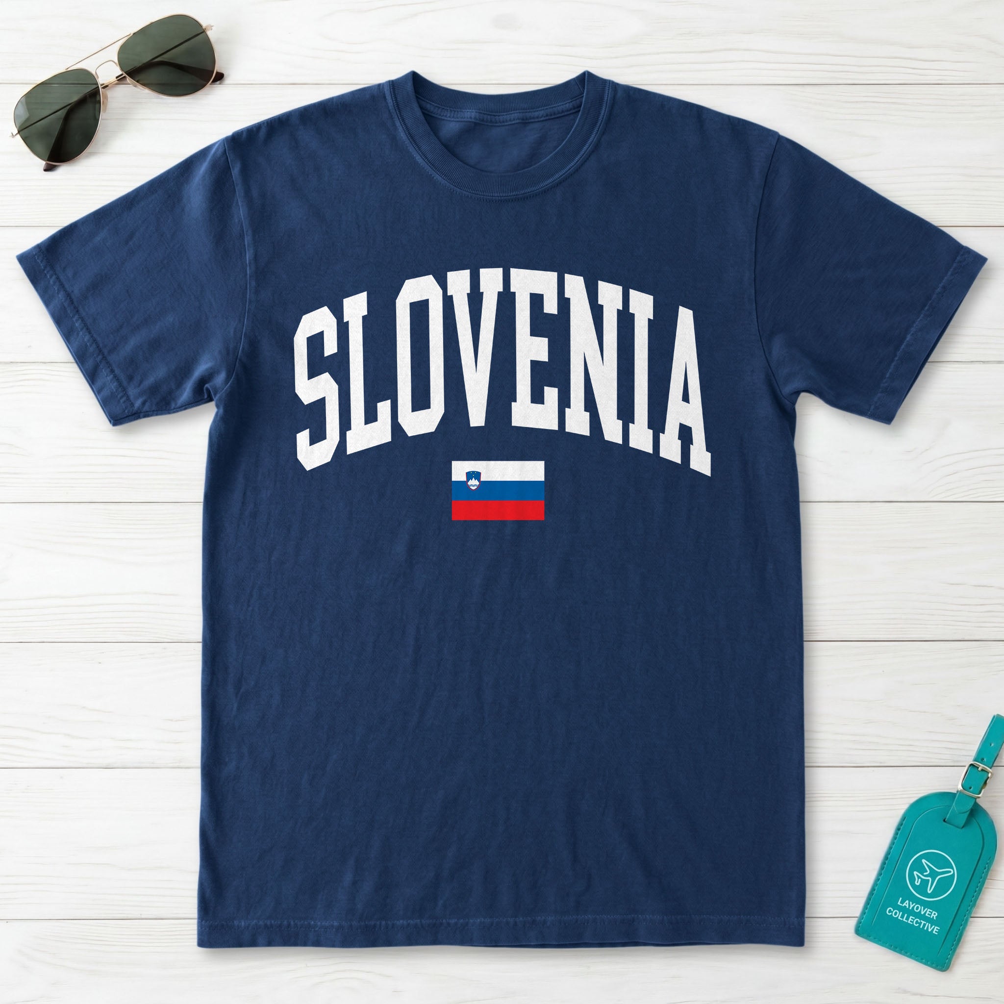Slovenia Collegiate Flag T-Shirt