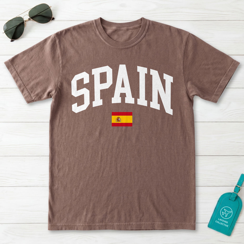 Spain Collegiate Flag T-Shirt