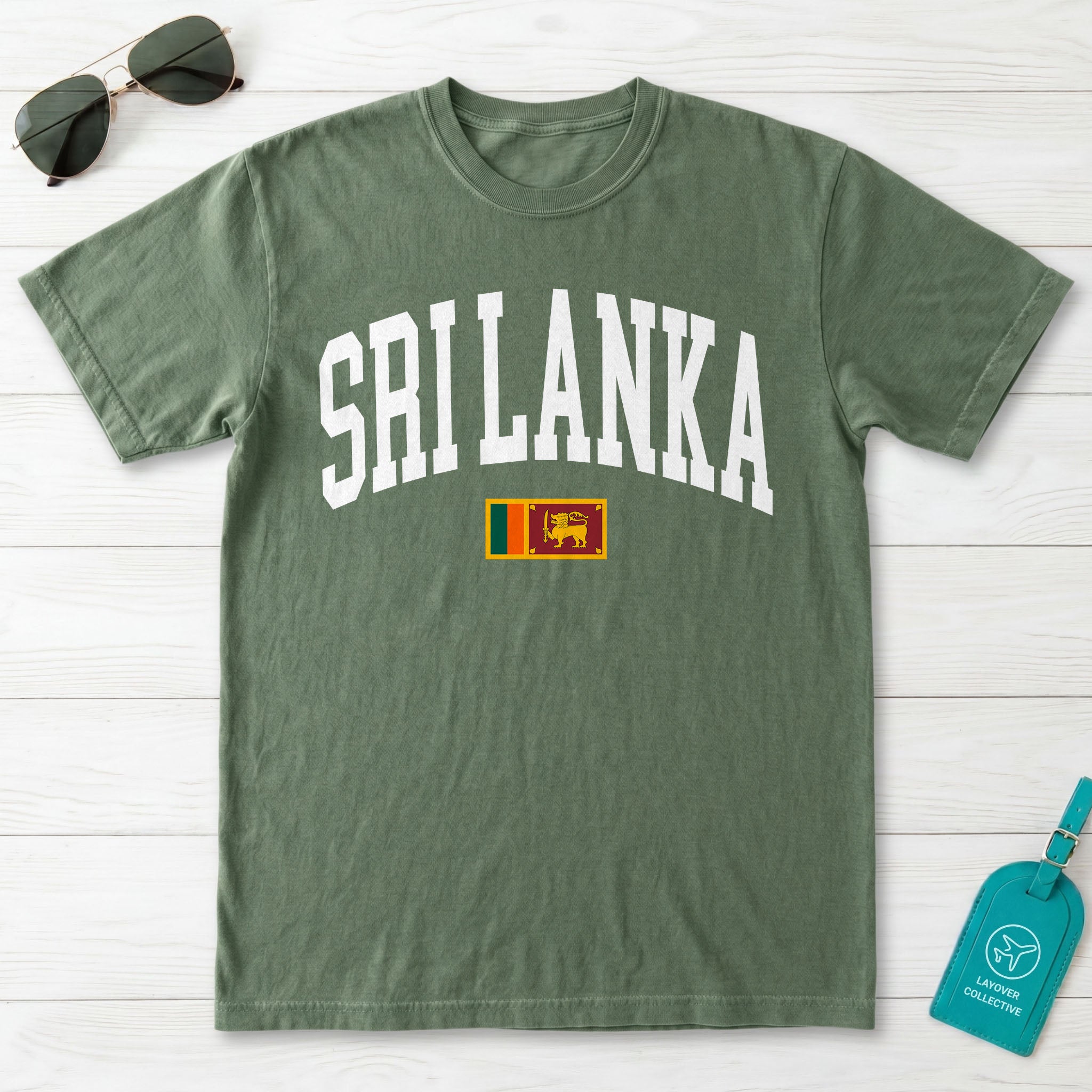Sri Lanka Collegiate Flag T-Shirt