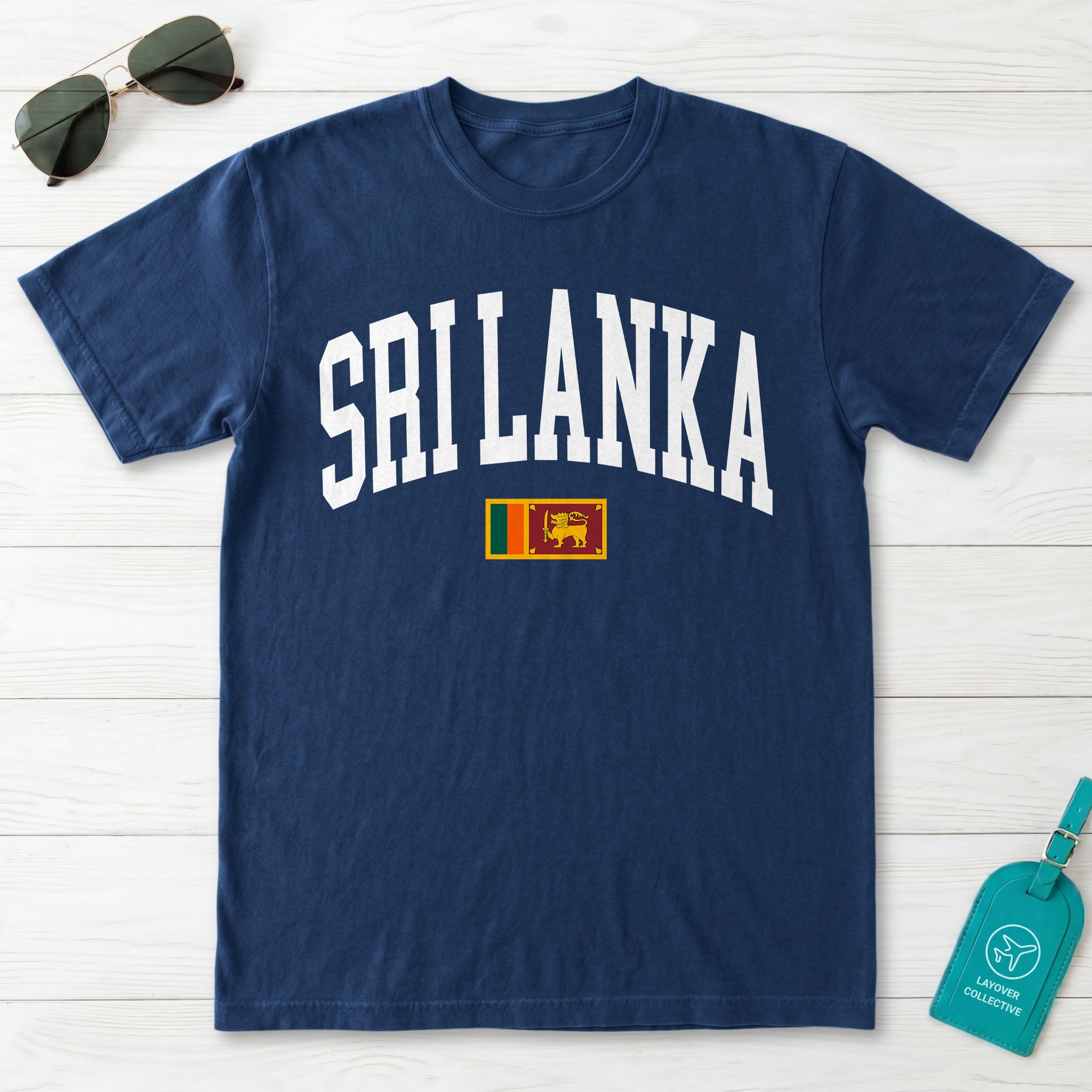 Sri Lanka Collegiate Flag T-Shirt