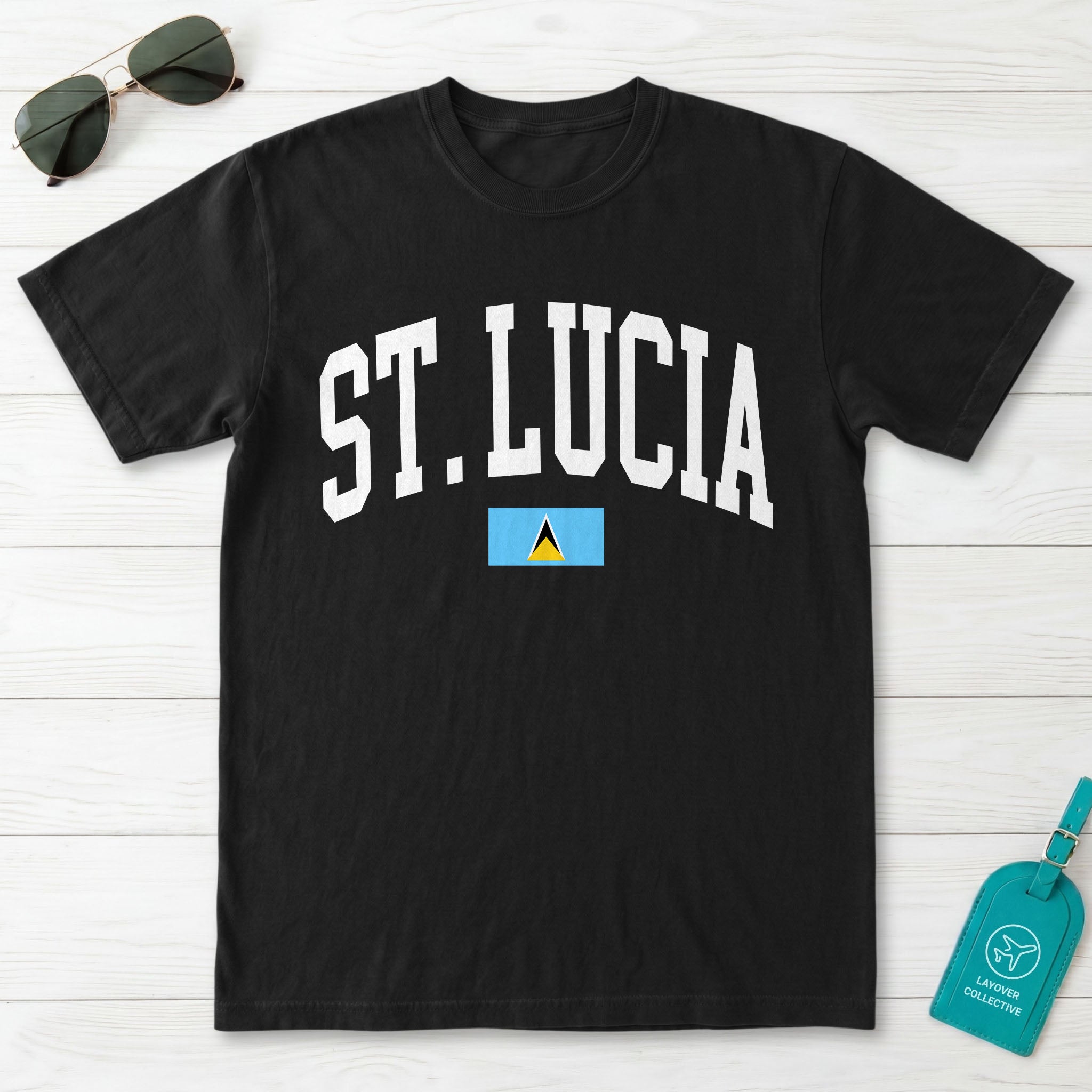 Saint Lucia Collegiate Flag T-Shirt