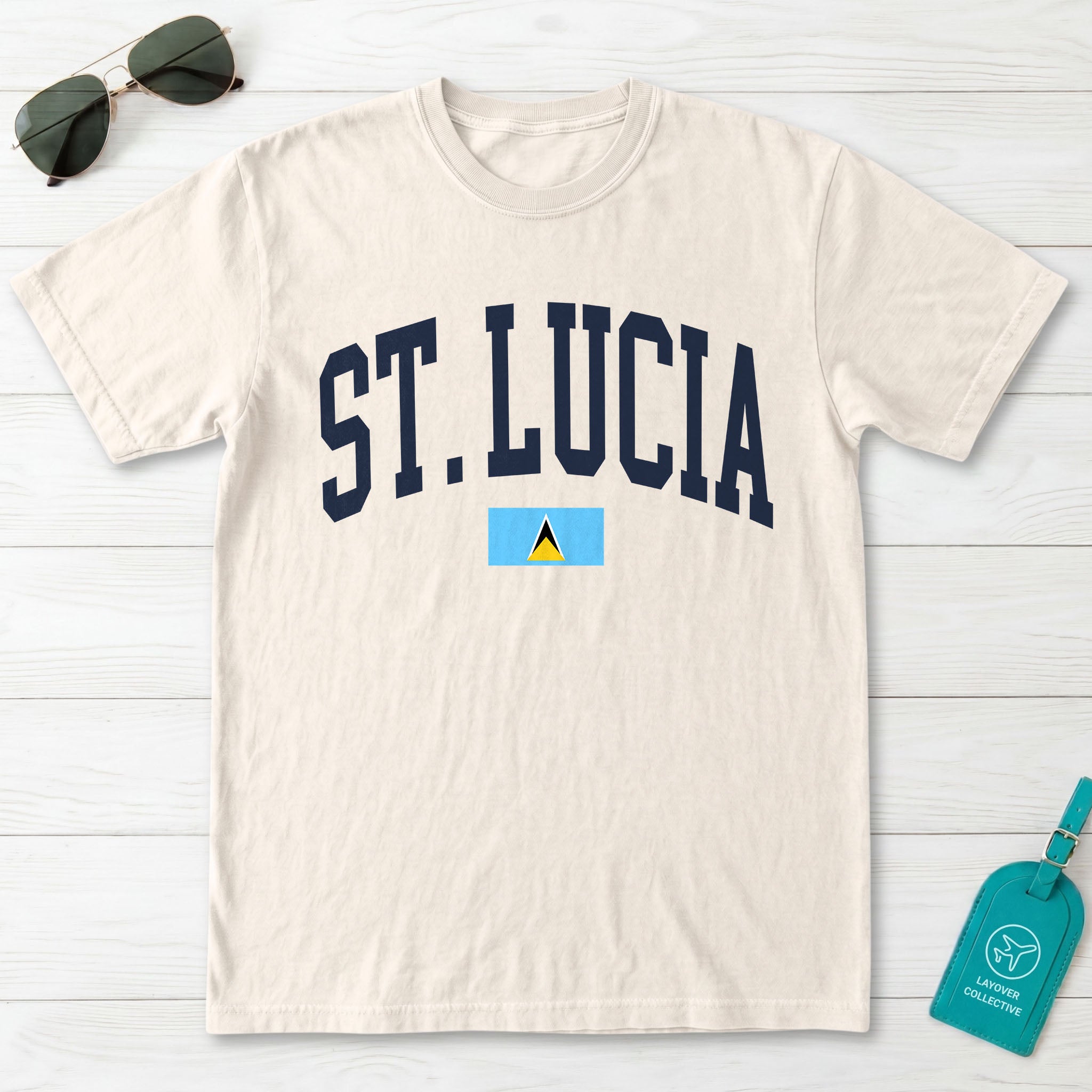 Saint Lucia Collegiate Flag T-Shirt