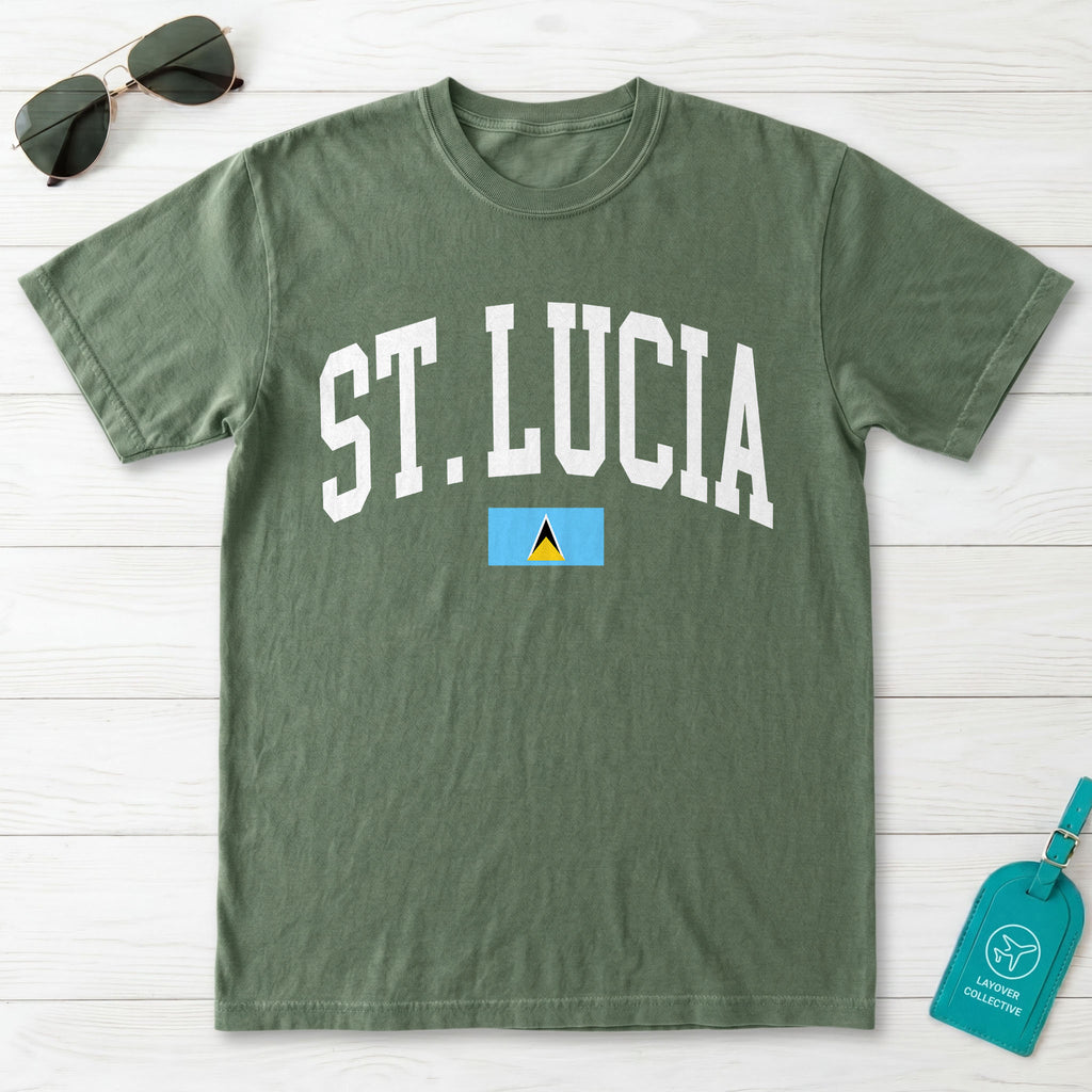 Saint Lucia Collegiate Flag T-Shirt