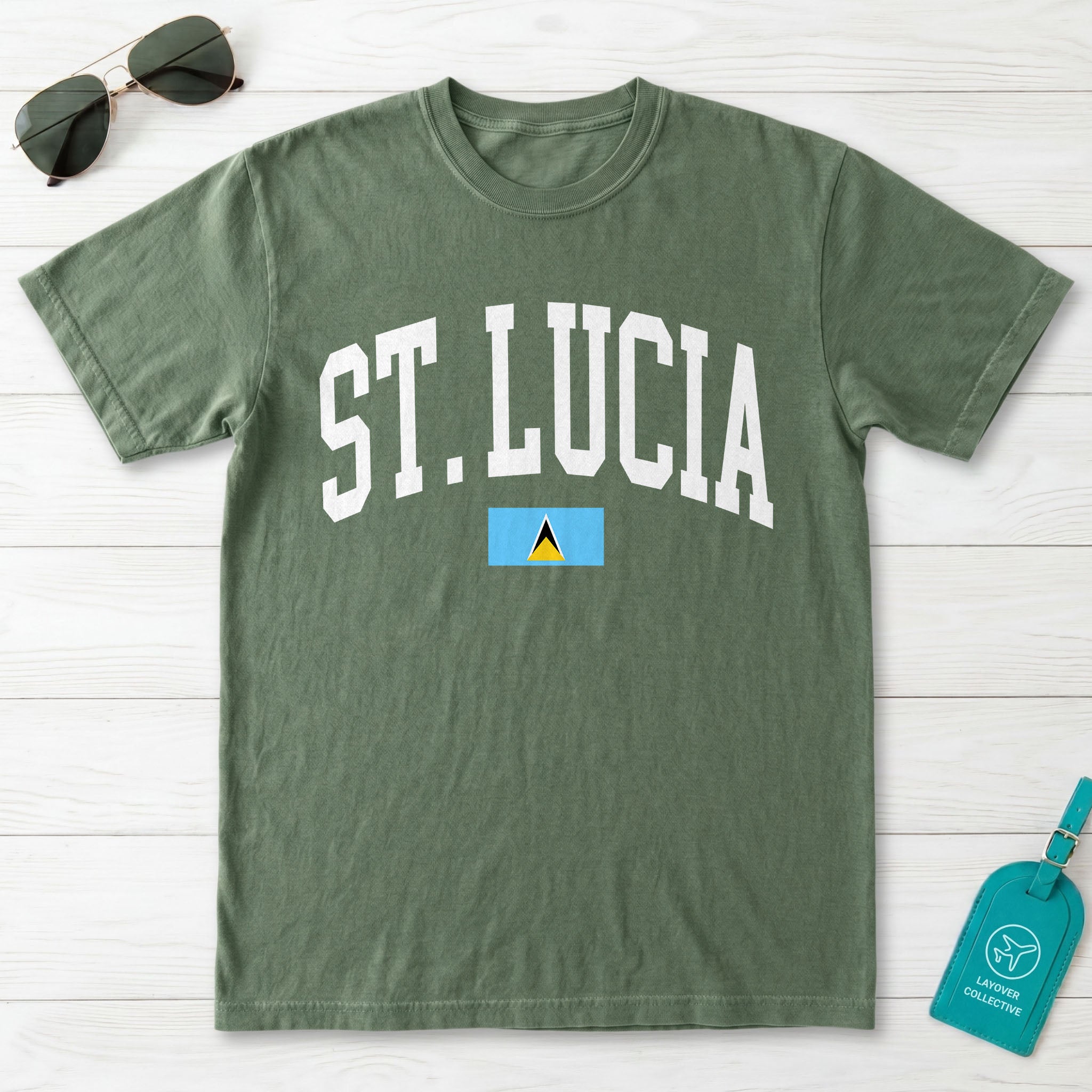 Saint Lucia Collegiate Flag T-Shirt