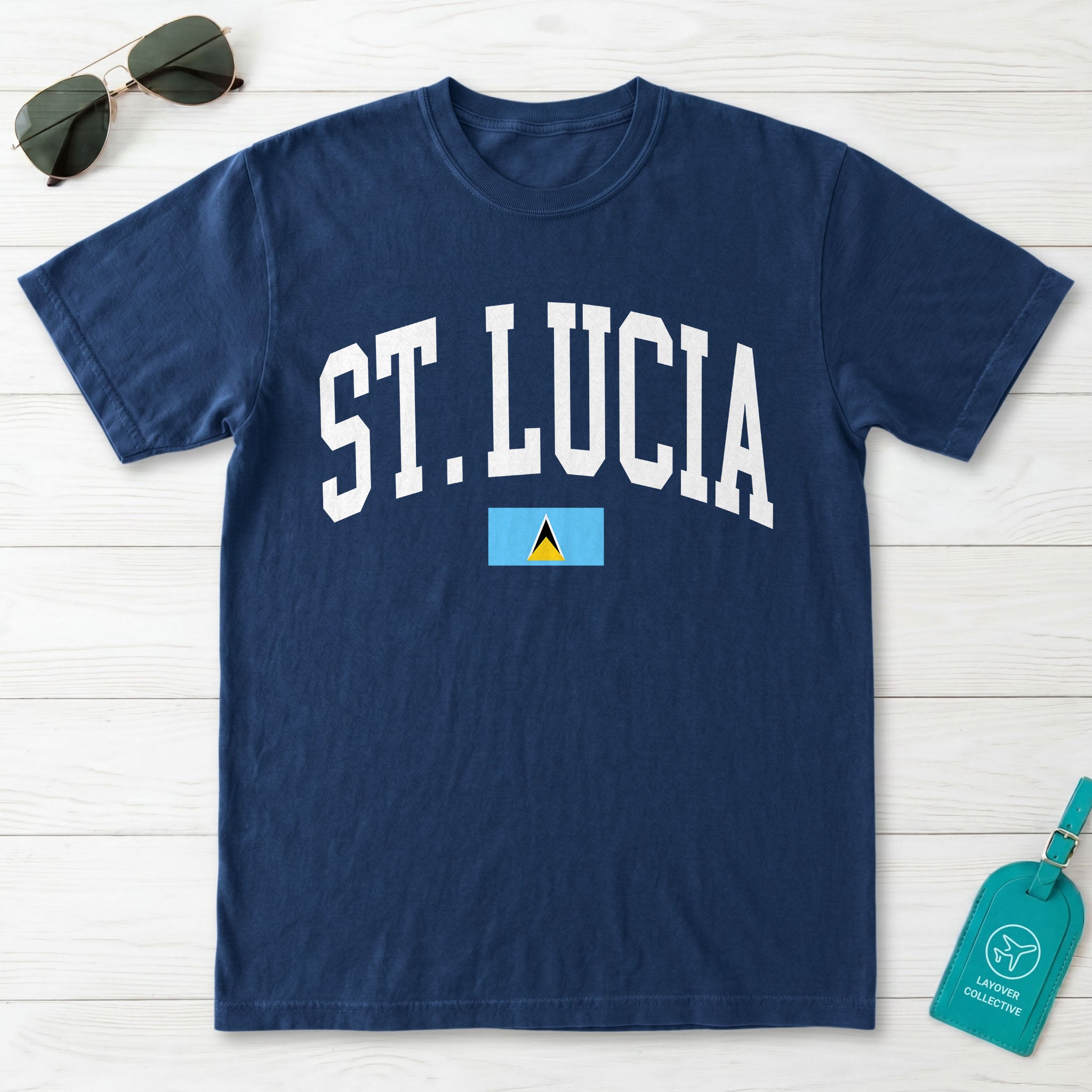 Saint Lucia Collegiate Flag T-Shirt