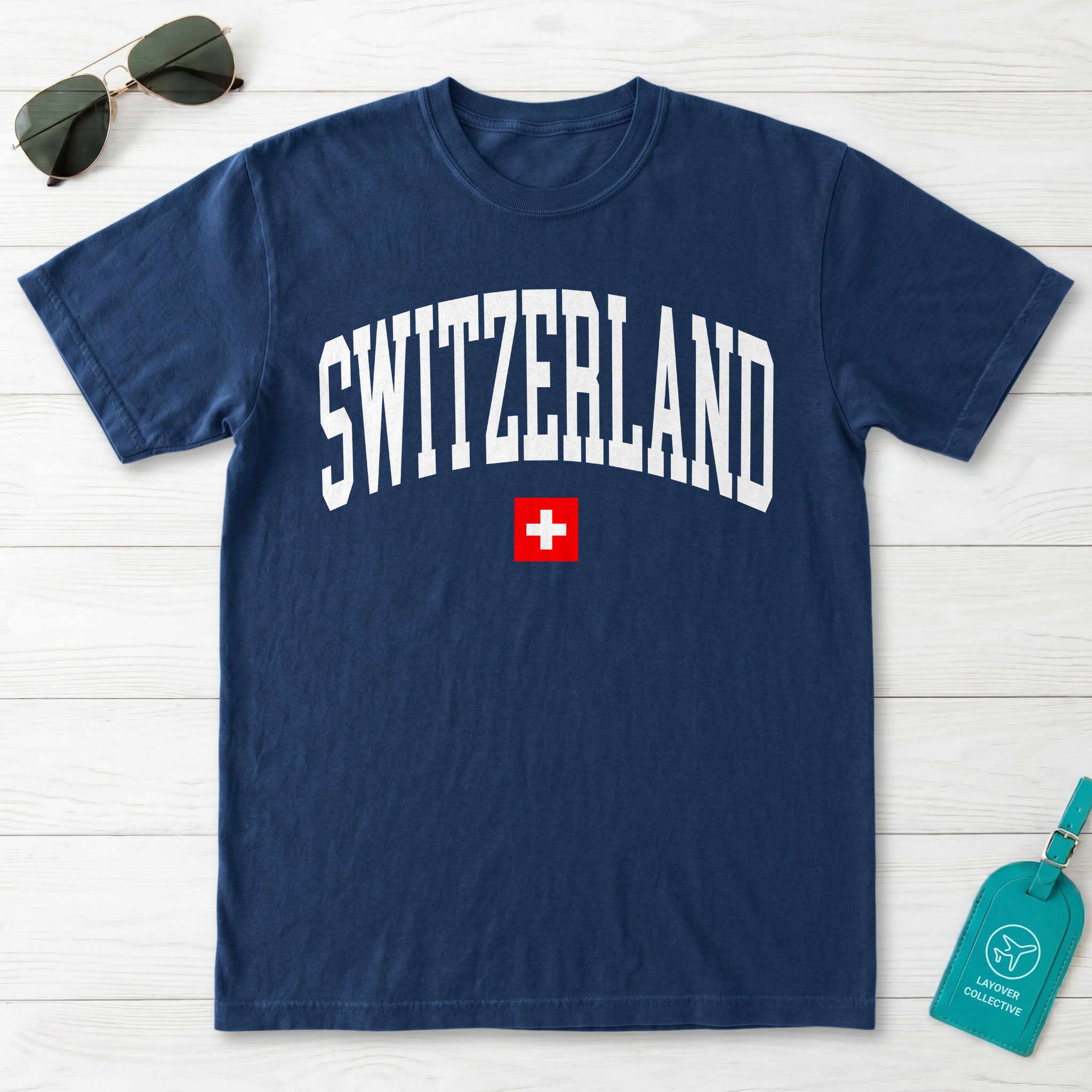 Switzerland Collegiate Flag T-Shirt