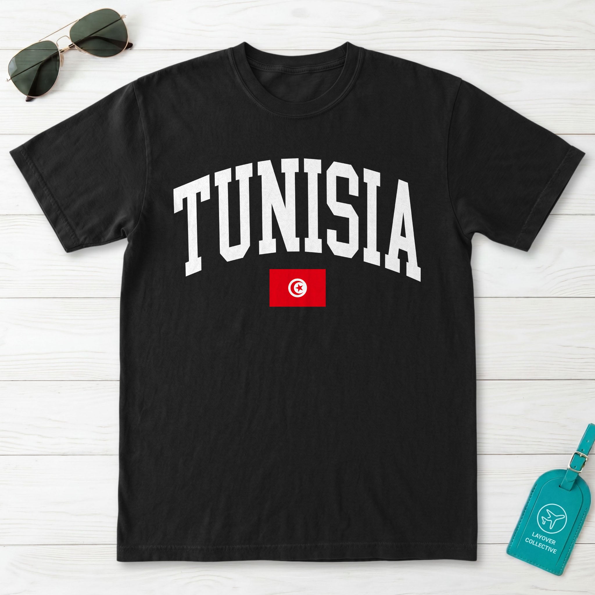 Tunisia Collegiate Flag T-Shirt