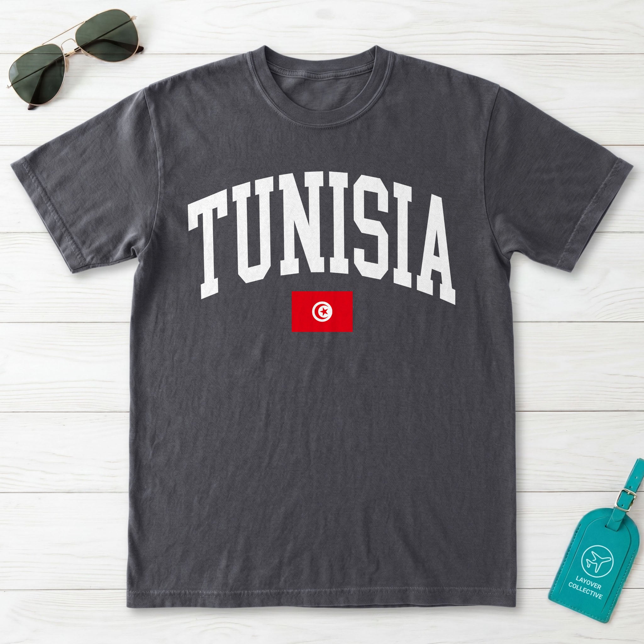 Tunisia Collegiate Flag T-Shirt