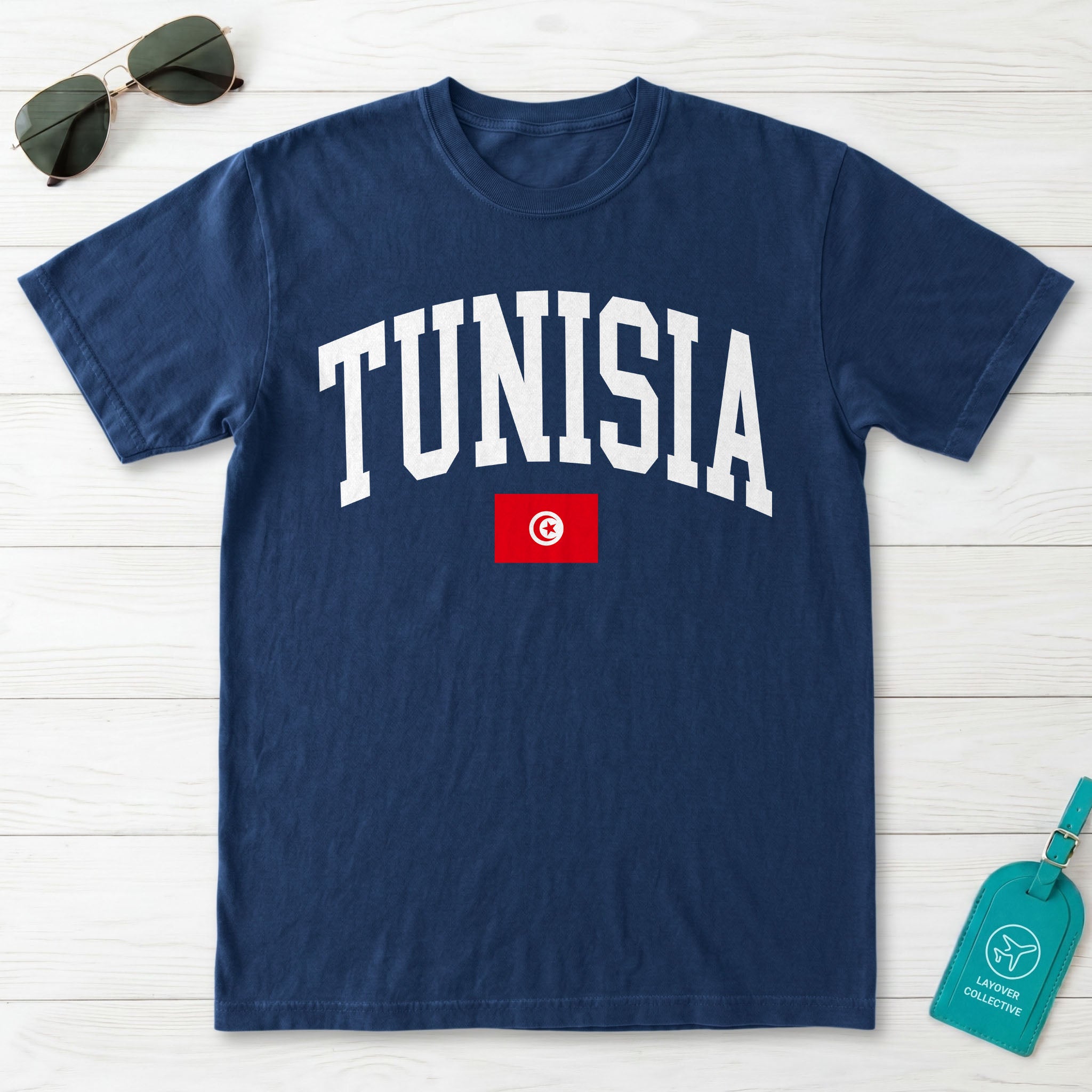 Tunisia Collegiate Flag T-Shirt