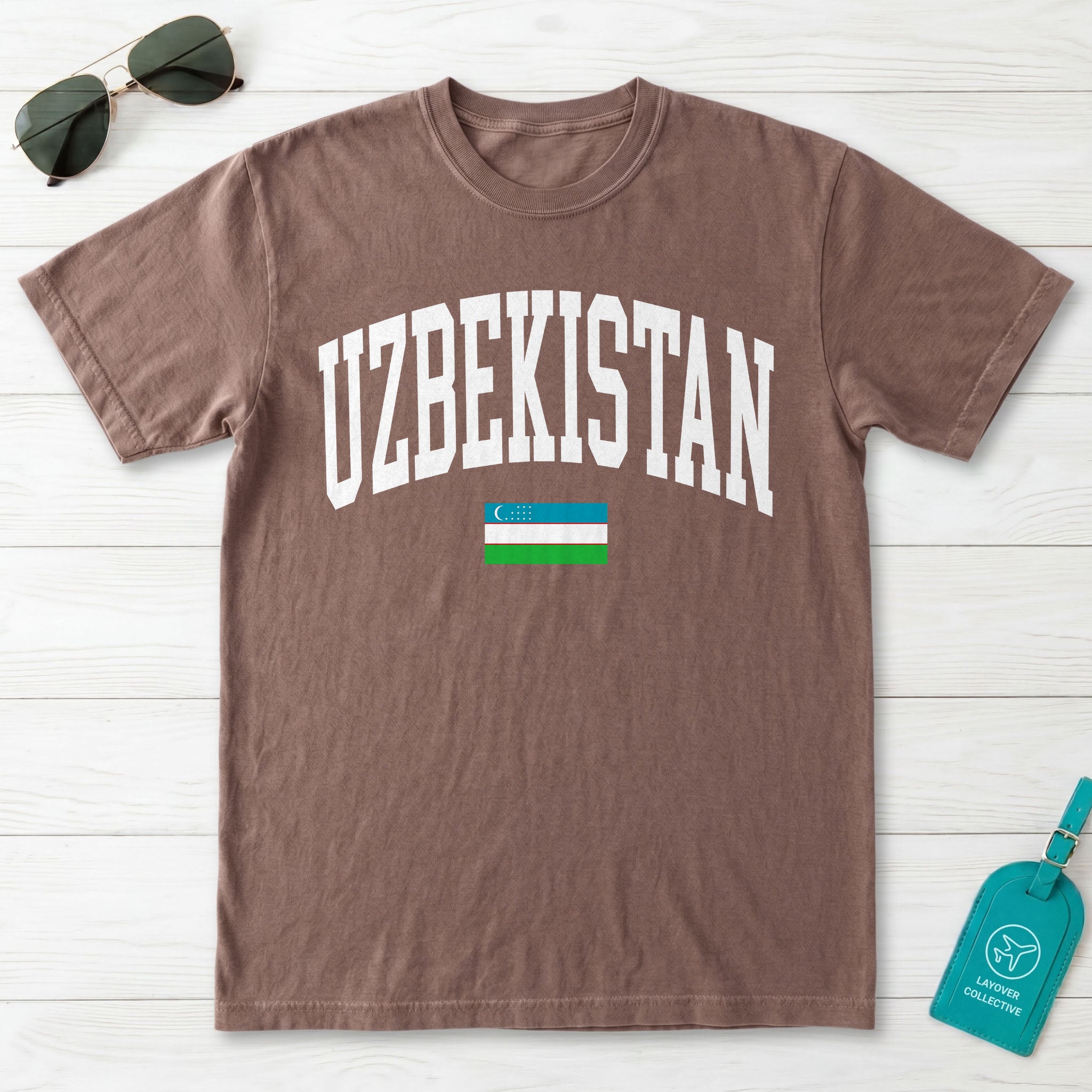 Uzbekistan Collegiate Flag T-Shirt