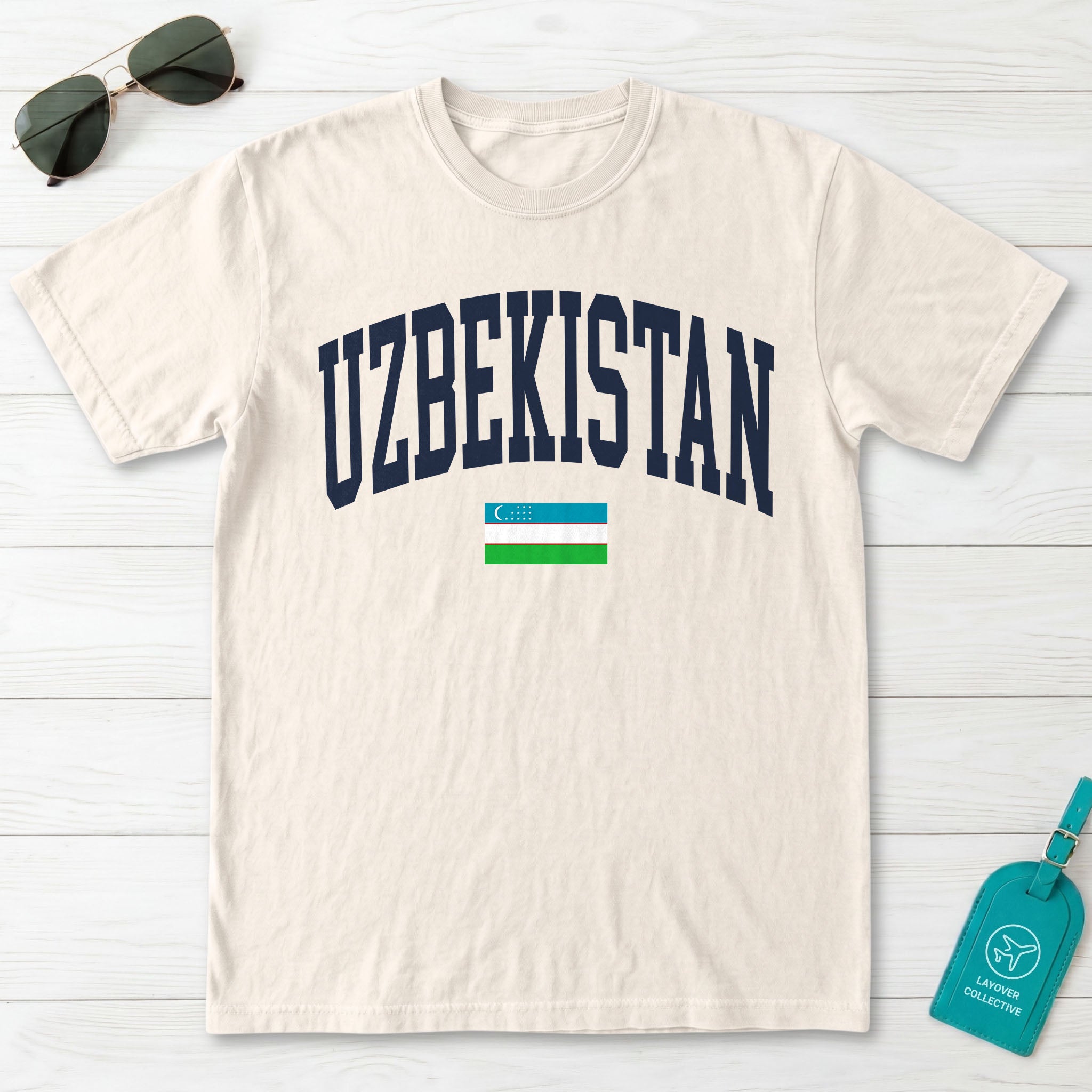 Uzbekistan Collegiate Flag T-Shirt