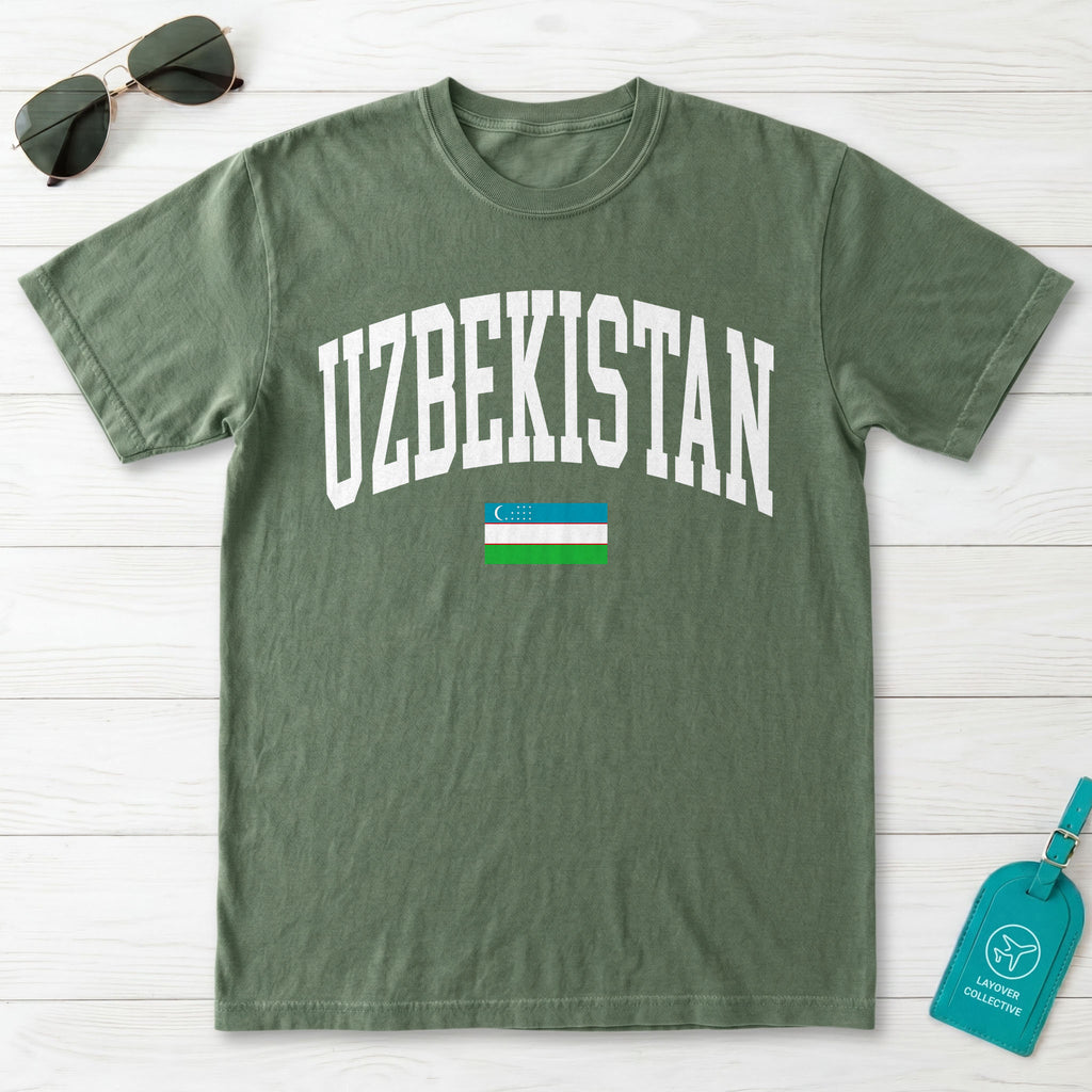 Uzbekistan Collegiate Flag T-Shirt