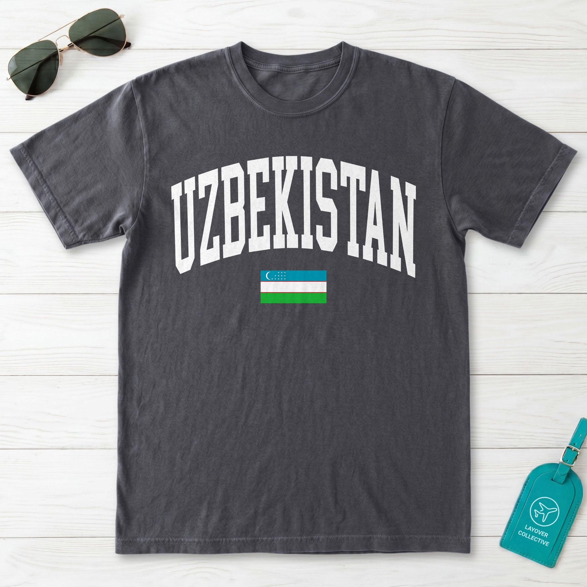 Uzbekistan Collegiate Flag T-Shirt