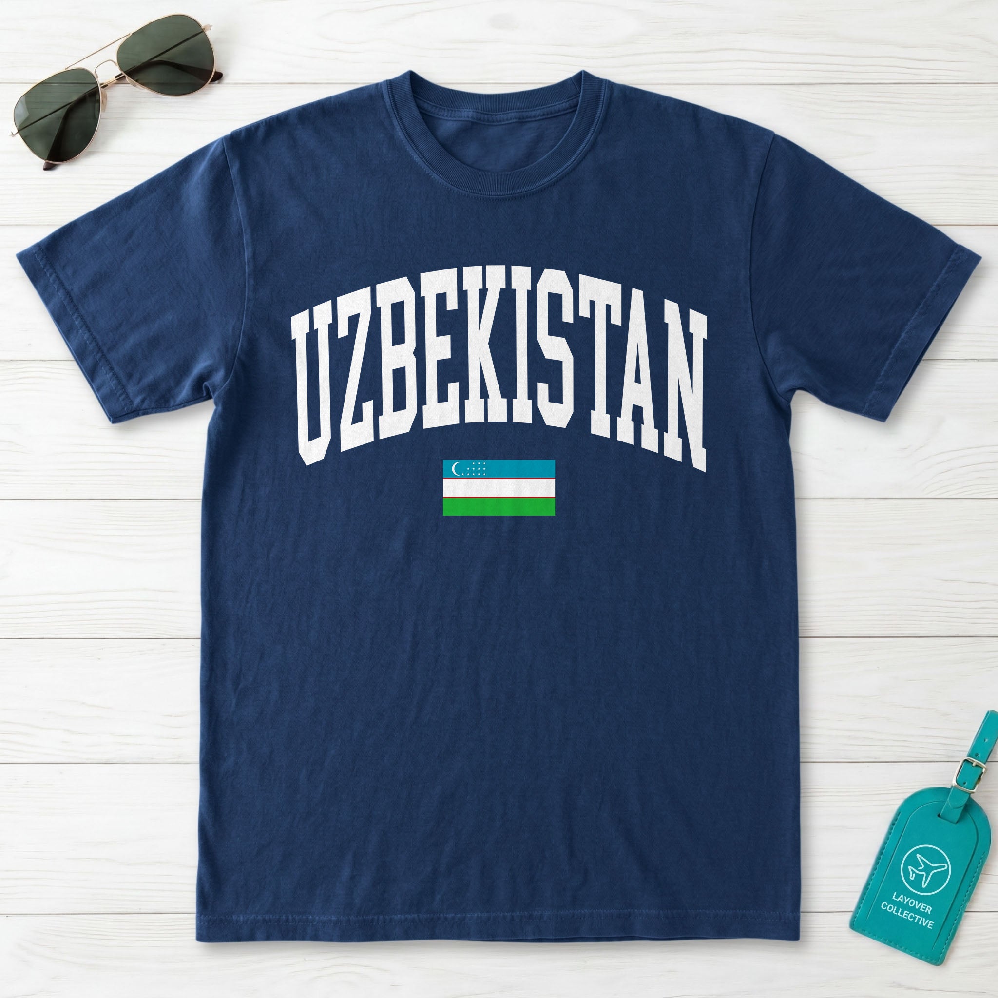 Uzbekistan Collegiate Flag T-Shirt