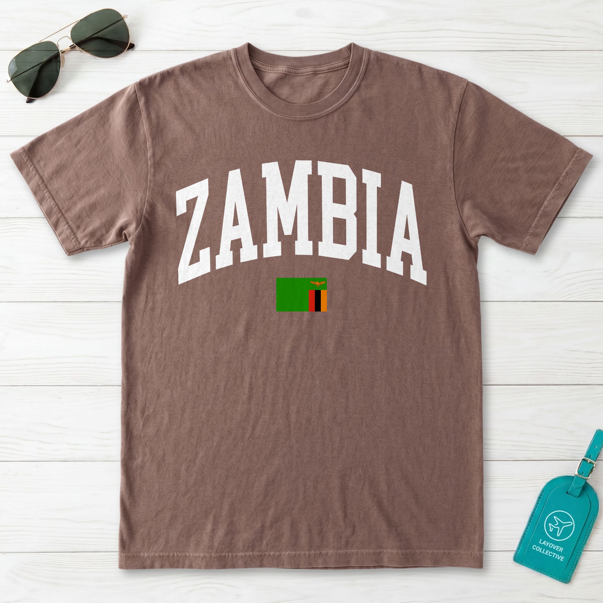Zambia Collegiate Flag T-Shirt