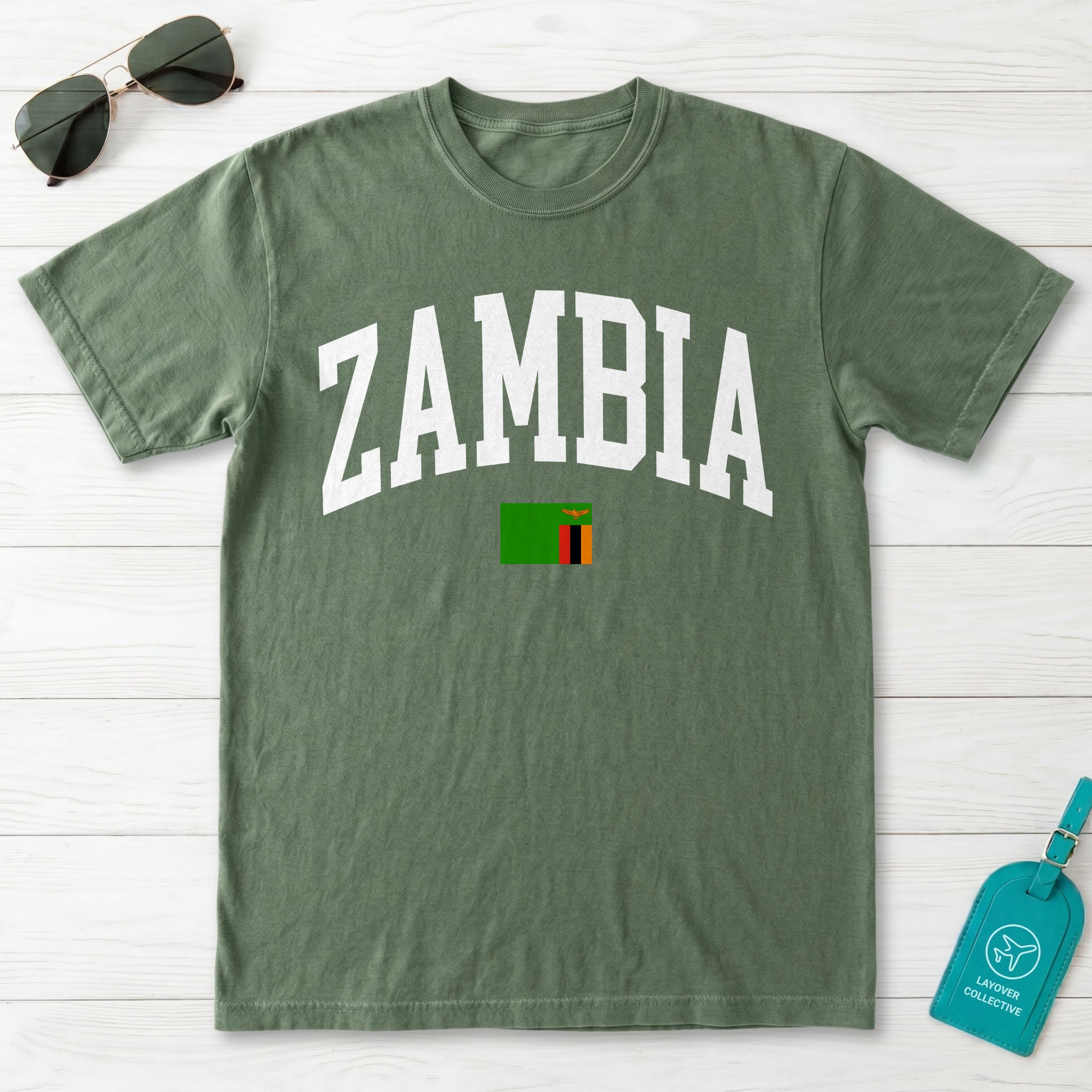 Zambia Collegiate Flag T-Shirt