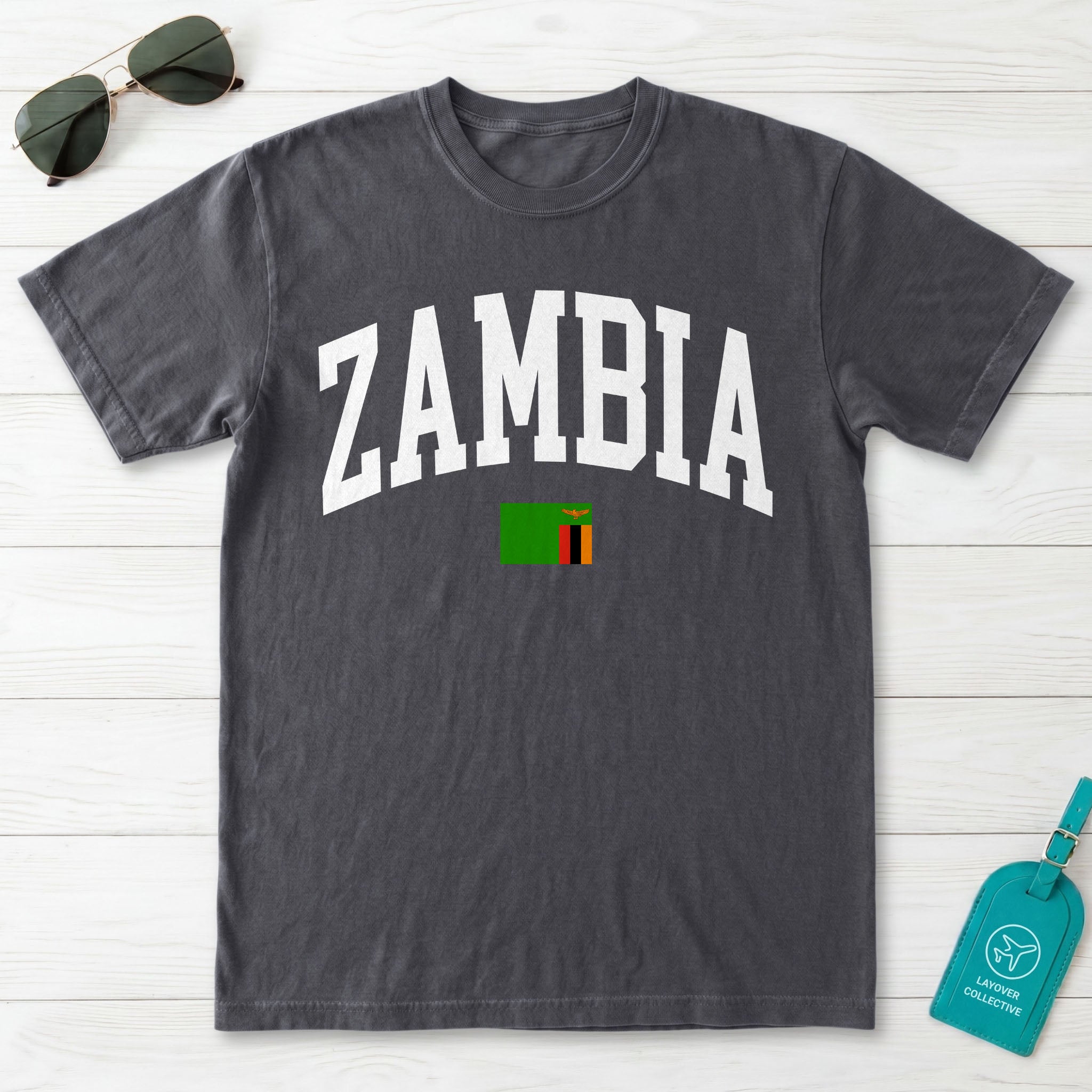 Zambia Collegiate Flag T-Shirt